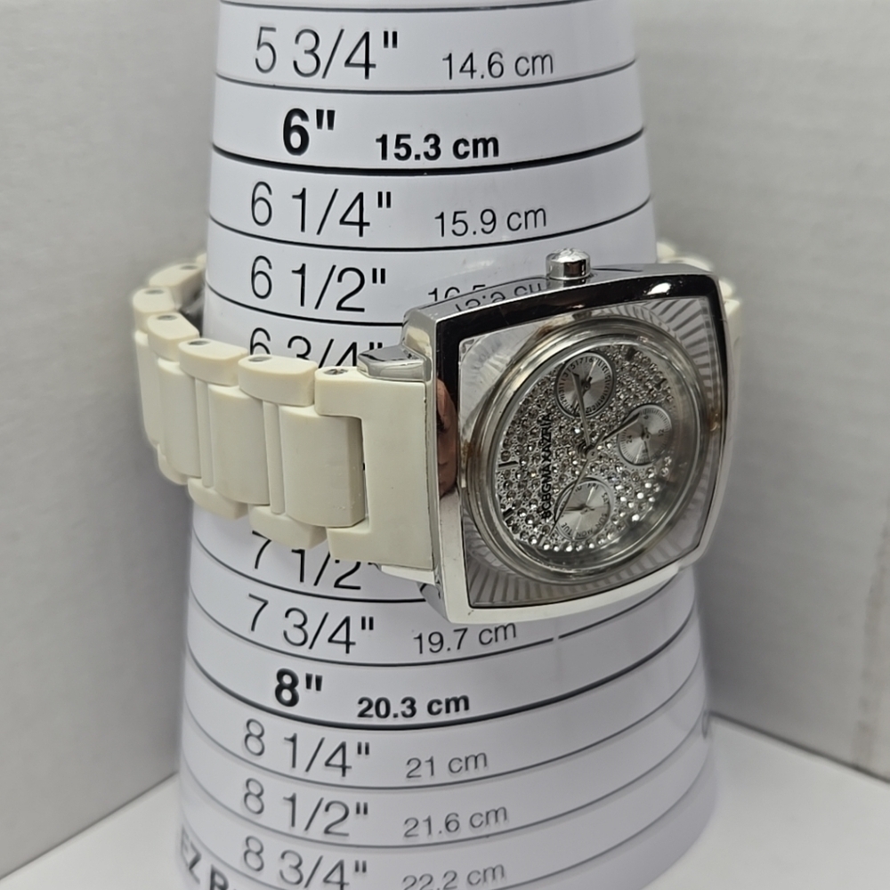Womens BCBGMAXAZRIA BG8229 Elite Sport Watch White Rubberized Band New Battery - Picture 6 of 15